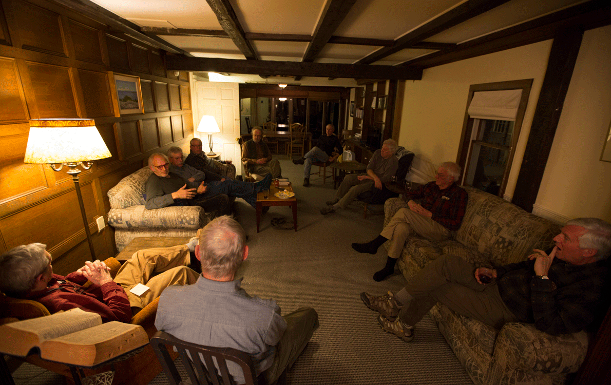 Men's book club meeting on Vinalhaven.